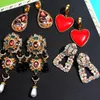 Fashion- New Crystal Stone Earrings For Women Gold Color za Statement Dangle Drop Earring Handmade Jewelry Accessories