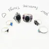 Rhinestone Beads Midi Finger Ring Sets Ethnic Women Girls Rings 6pc/set