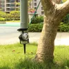 태양 광 발전기 파워 LED 투영 램프 회전식 스포트라이트 야외 정원 야드 방수 조명 크레스트 크레 테크를위한 잔디밭 램프