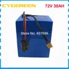 3000W 72V 30AH Lithium battery 72V 28AH Electric bike scooter battery pack use samsung 3500mah cell 50A BMS with 2A Charger