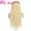 Perruque Lace Front Wig synthétique brésilienne lisse, couleur blond miel 613, 8 - 26 pouces, 1B 613, perruques frontales pour femmes africaines noires