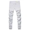 Jeans elasticizzati da uomo Pantaloni in denim bianco alla moda per uomo Pantaloni retrò primaverili e autunnali Jeans da uomo casual taglia 27-36