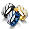 Stainless Steel Cross Grain Twill Ring Blue Gold Couple Band Rings Women Mens fashion Jewelry gift will and sandy