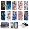 Capas de couro carteira animal para iphone 15 Plus 14 13 Pro 12 11 XS MAX XR X 8 7 6 Borboleta Flor Bossed Coruja Leão Tigre Flor Flip Cover Credit ID Card Slot Holder Bolsa