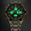 GOLDENHOUR luxe or Quartz montre pour hommes en acier inoxydable Sport affaires hommes montres mode LED alarme hommes horloges Relogio Masculin201j