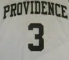 Aangepaste mannen jeugd vrouwen #3 Kris Dunn Providence White College Jersey Revolution 30 Jersey maat S-4XL of aangepaste naam of nummer jersey
