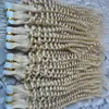 ヒトの髪の伸縮性の金髪のブラジルのヘアテープキンキーカーリー10-24 "200g 80ピース緩い巻き毛テープヘアエクステンション金髪の皮膚緯糸