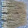 Blonde Brazilian Hair Tape In Human Hair Extensions Kinky 곱슬 10-24 "200g 80pcs 머리 확장 금발 피부 위사에서 느슨한 곱슬 테이프