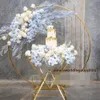 Nieuwe stijl hot selling goud metalen bloem arrangement staat voor bruiloft tafel decoratie bruiloft hal stage decoratie Senyu0458