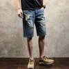 2017 männer Knie Länge Zerrissene Jeans Hosen Sommer Loch Denim Shorts Männlichen Hip Hop Jungen Klassischen Stil Bermuda Shorts hose Männer