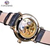 Forsining Royal Carving Numéro Romain Rétro Steampunk Cadran Transparent Hommes Montres Top Marque De Luxe Automatique Squelette Montre-Bracelet 3358