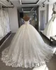 2023 Abiti da sposa vintage in pizzo Plus Size Appliques Dubai Eleganti abiti da sposa Lace Up Puffy Ball Gowns Vestido De Novia