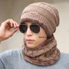 5 Colors Winter Warm Knitted Hat with Scarf Set Skullies Beanies for Adults Woman and Man Outdoor Sport Hat Set