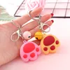 5 cm Cute Animals Claw z małym dzwonkiem Kolorowe Brelok Footprint dla kobiet Men Urodziny Prezenty Silikonowe Key Chain Macarons Biżuteria Prezent