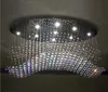 Современные люстры освещения овальной формы волны кристалл потолок подвесной светильник гостиной столовой свет размер L120 * W40 * H80cm