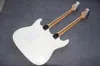 Wholesale custom 6 + 6 strings double neck white strings electric guitar.