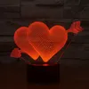 Regalo per la fidanzata 7 Cambia colore Lampada ologramma 3D USB Luci acriliche Anniversario Moglie Presente Regalo di San Valentino Bambini0398000403