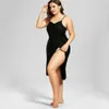 Lato Plus Size Casual Sukienki Sexy Kobiety Spaghetti Pasek Cover Up Beach Backless Wrap Długa sukienka