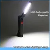 Portable 5 Mode COB Flashlight USB Rechargeable LED Work Light Magnetic Lanterna Hanging Hook Lamp For Garage Studio Emergency lighting lamp