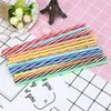 100 Pc/Lot Reusable Hard Plastic Straw High Quality Stripe drinking Straws with Brush free shipping