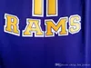 Maglia da uomo John Basketball 11 Wall High School Jersey Holy Ram Jersey Purple Team Puro cotone traspirante per gli appassionati di sport Qualità eccellente