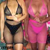 2019 Nya sexiga kvinnor Rhinestone Bikini Set Mesh Halter Brafishnet High midjeshorts Beachwear Babydoll Sleepwear Underwear8018203