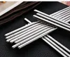 Palillos de acero inoxidable de alta calidad, vajilla china, palillos reutilizables portátiles, antideslizantes, antiescaldado para sushi, fideos para barbacoa, cubiertos