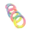 5.5cm Shiny RainBow Telephone Hair Cord Ponies Elastic Soft Flexible Plastic Spiral Coil Wrist Bands Girls Hair Accessories Rubber Ties