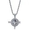 Wholesale- hip-hop compass, compass, modeling, personality pendant, full zircon tide jewelry, men's necklace accessories