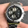 Top version Challenger A1338811.BD83.173A Cal.13 Chronograph Automatic Black Dial Mens Watch Steel Case one way ratchet Bezel Sport Watches