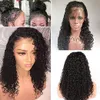 Brazilian deep curly transparent hd lace human hair 360 frontal wig pre pllucked water wave wigs front 130% density DIva1