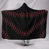 Baseball Football Hooded Blanket Sports Ball Sherpa Towel Softball Blankets Soccer Couch Throw Keep Warm Cape