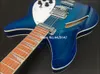 Highquality 12string 360 electric guitar halfempty heart with two pickups blue paint1411059