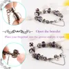 Top Quality European Silver chains Crystal Beaded Bracelets & Bangles with Rhinestonel Heart Charm Beads for Women Snake Chain DIY Jewelry