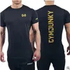 Nowa Designer Letnia Koszula Bawełniana Siłownia Fitness Mężczyźni Koszulka Odzież Sport T Shirt Męski Drukuj Krótki Rękaw Działa Koszulka