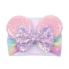 Nya Rainbow Baby Headbands Sequin Cartoon Girls Designer Headband Nyfödda Designer Headbands Bows Kids Headband Designer Tillbehör