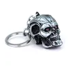 Movie Terminator Keychain Cool Punk 3D Skull Head Shape Keychain Keyring Alloy Metal Terror Skull Key Rings Holder