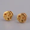 Fashion-New arrival Brand name hollow round geometry Stud Earring in 1.1cm women wedding gift jewelery Free Shipping PS6629