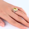 Exquisite Trauringe Körper-925 Luxus-Verlobungsring 6 Ct Cushion Cut Gelber Kanarienvogel Erstellt Diamante Schmuck Geschenk