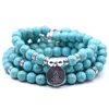 108 beads natural stone Jewelry beaded strands bracelet ethnic style multi-layer men and women parents birthday gifts