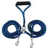 Double Dog Pet Leash Braided Tangle Dual Nylon Rope Leash Couple For Walking Training Two Dogs 4 Colors