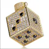 New Fashion 18K Gold Mens in bianco e nero Cubic Zirconia Cube Dadi Collana a catena Designer Hip Hop Rapper Gioielli di lusso Regali per ragazzi