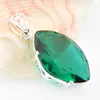 Promotion LuckyShine Classic Charms Jewelry Horse eye Green Topaz Gemstone Silver Necklace Pendants Holiday gif