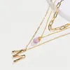 26 A-Z English Initial Necklace Gold Chains Initial Letter Necklace Multilayer Choker women necklaces summer Hip Hop jewelry