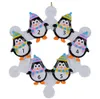 Maxora Snowflake Penguins Family på 2/3/4/5/6 julprydnader som hantverk souvenirer för personliga gåvor