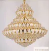 LED -ljus Modern Crystal Chandeliers Lights Fixture American Gold Chandelier Lotus Flower Temple Lamp Home Villa El Big Crystal287R