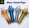 Newest Colorful Glass Hand Pipes With Liquid Glycerin Inside Bubbler Oil Rig Spoon Water Pipe