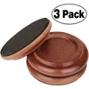 Grand Piano Caster Cups, Solid Sapeliwood Piano Caster with Non-Slip & Anti-Noise Foam Floor Protectors for Hardwood Floor, Set of 3