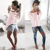 2019 Brand New Womens Ladies Autumn Loose Long Sleeve V Neck Pullover Tops Blouse Shirt Casual Cotton Shirt Dropshipping