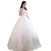 Robe de mariée modeste dentelle 2019 Arabe Sheer Sheer Off Opthers Appliqué Balayer Train Blanc Robe de bal Bridal Robes de mariée Vestidios de Novia